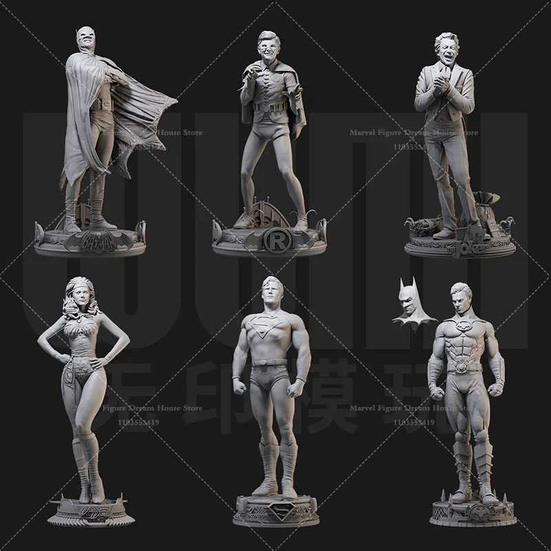 

Масштабная модель 1/24 1/18, DIY, для самостоятельной сборки, из 3D-смолы, неокрашенная, белая, типичная модель ранней супергеройской комедийной серии