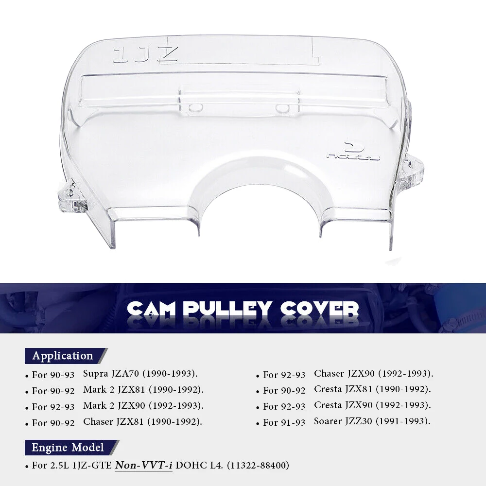 Transparent Engine Timing Pulley Cover,Timing Gear Cover for 1Jz Soarer Cresta II 86-96 2.5L