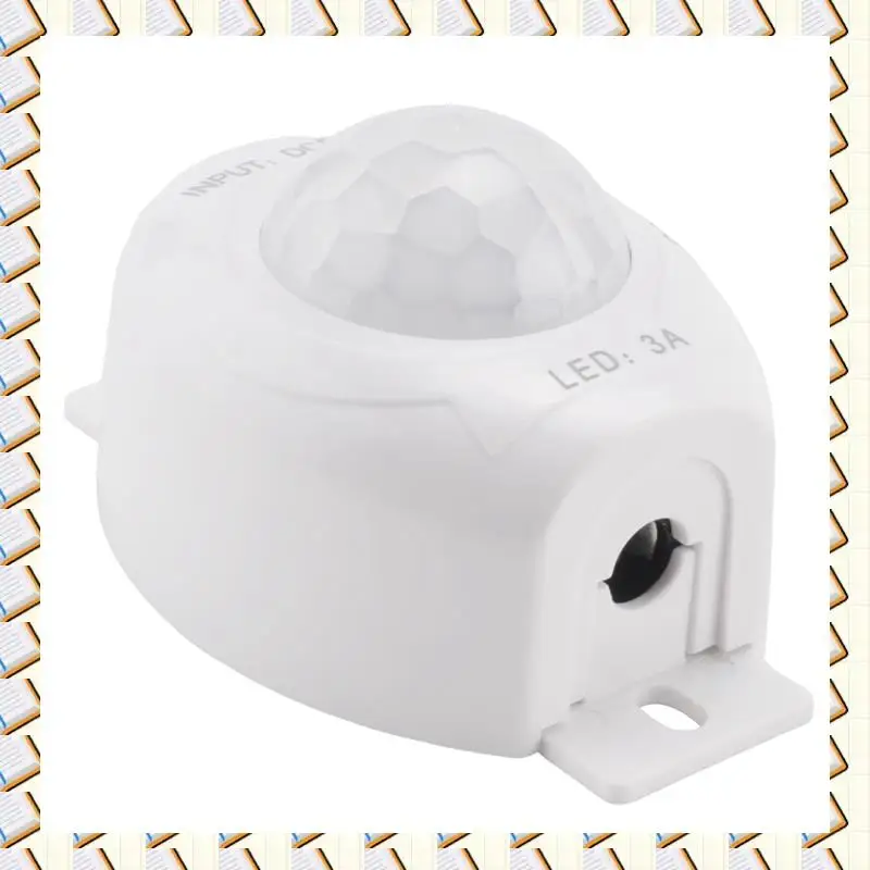 A14M 5X PIR Infrared Motion Sensor Detector DC5-24V Auto On Off Timer Switch LED Light Body PIR Motion Sensor Lamp(White)