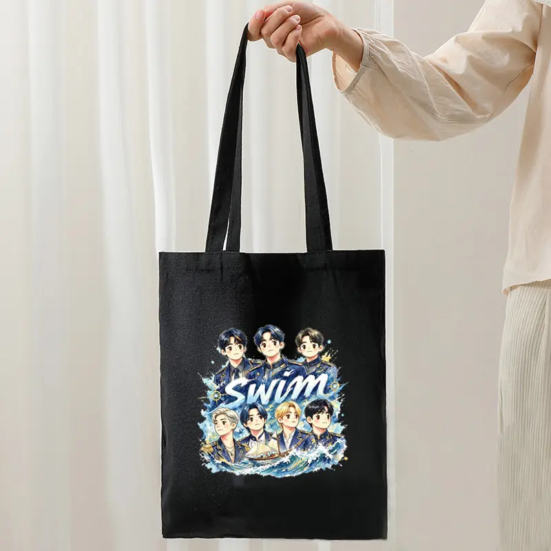 Swim Album Arirang 2.0 World Tour 2026 Kpop Fan Gift Foldable Tote Bag Large Capacity Handbag Multi Functional Canvas Bags