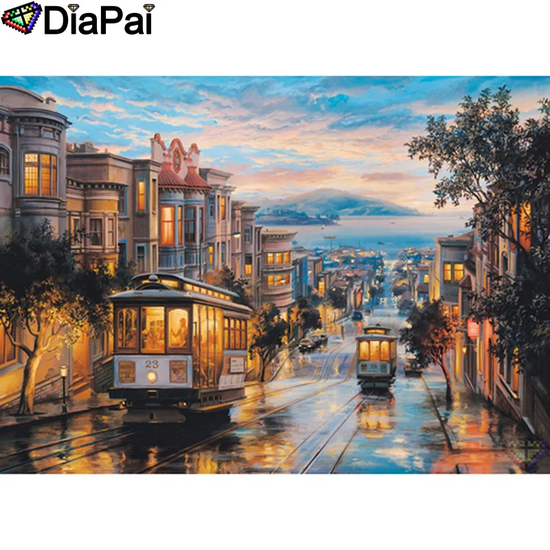 

DIAPAI 5D DIY Diamond Painting 100% Full Square/Round Drill "House scenery" Diamond Embroidery Cross Stitch 3D Decor A21797