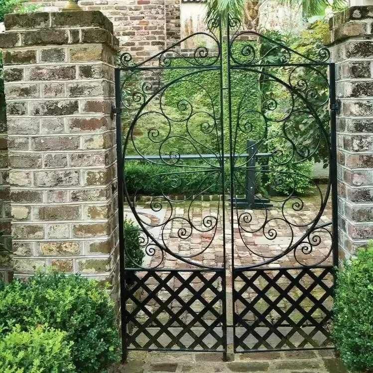Living Room Inspired Design Villa Entryway Iron Gate Features Waterproof Finished Surface on Decorative
