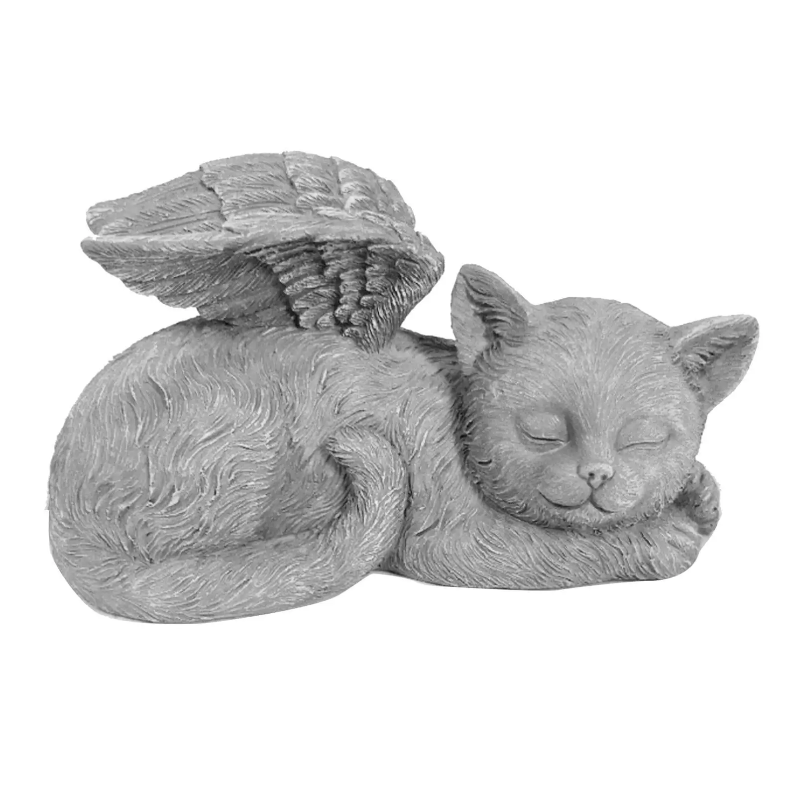 

Hand-Carved Angel Dog Memorial Statue - Resin Pet Memorial Sculpture for Garden Decor