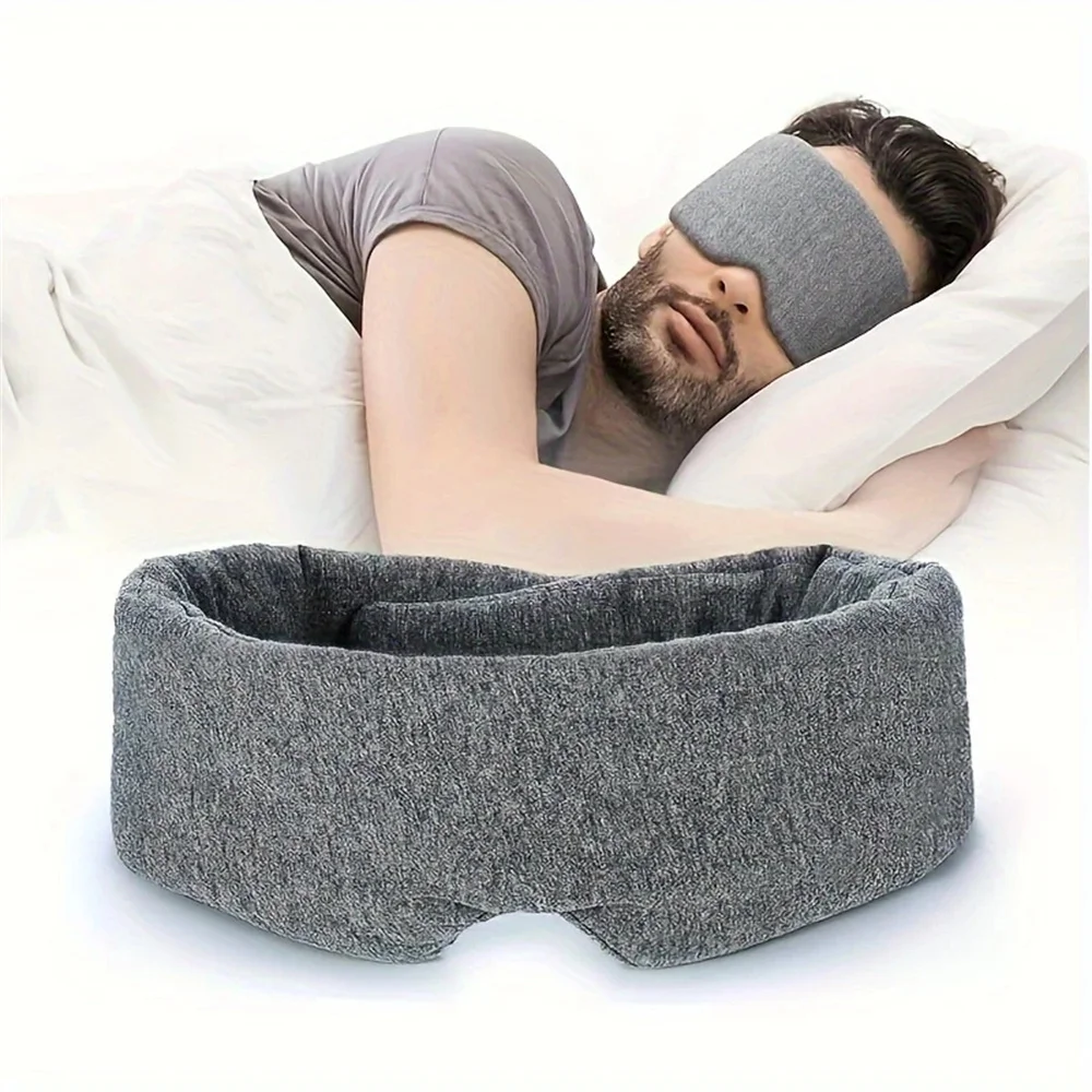1PC Soft Breathable Sleep Mask 3D Blackout Eye Mask for Travel Adjustable Comfort Zero Pressure Portable Sleeping Cover, Health