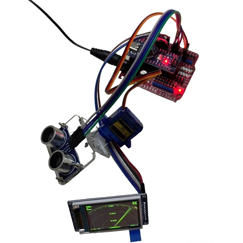 

1Set RC Model Automatic Radar Scanning Module with Screen Display Ultrasonic Sensor 180 Degrees Cruising DIY Modification Parts