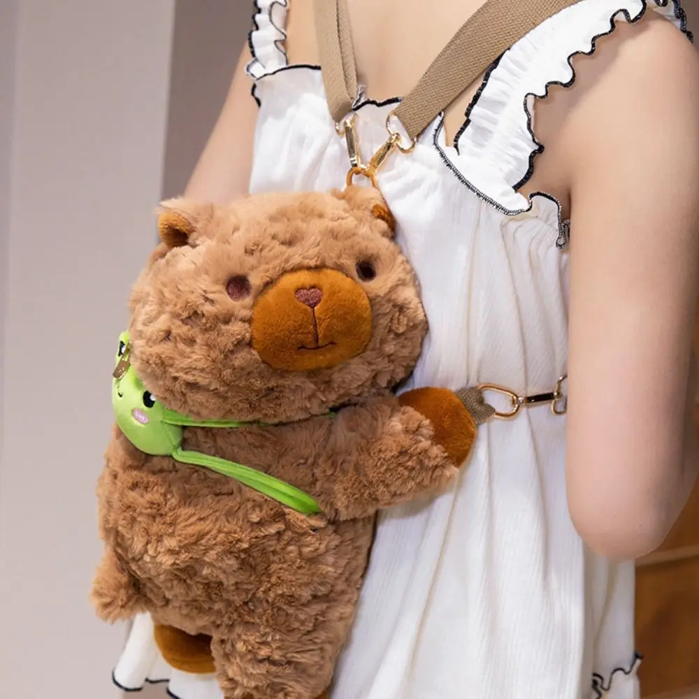 Sac à dos cochon en peluche Panda, mignon, chien, animaux doux, raton laveur, fourrure, Animal de dessin animé, Capybara, sac à bandoulière pour étudiants