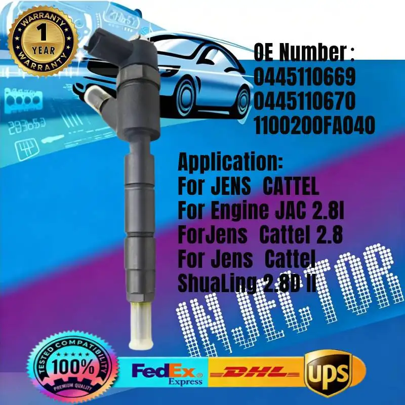 

0445110669 0445110670 1100200FA040 Common Rail Fuel Injector for JENS & CATTEL for Jens & Cattel 2.8 for Jens & Cattel ShuaLing