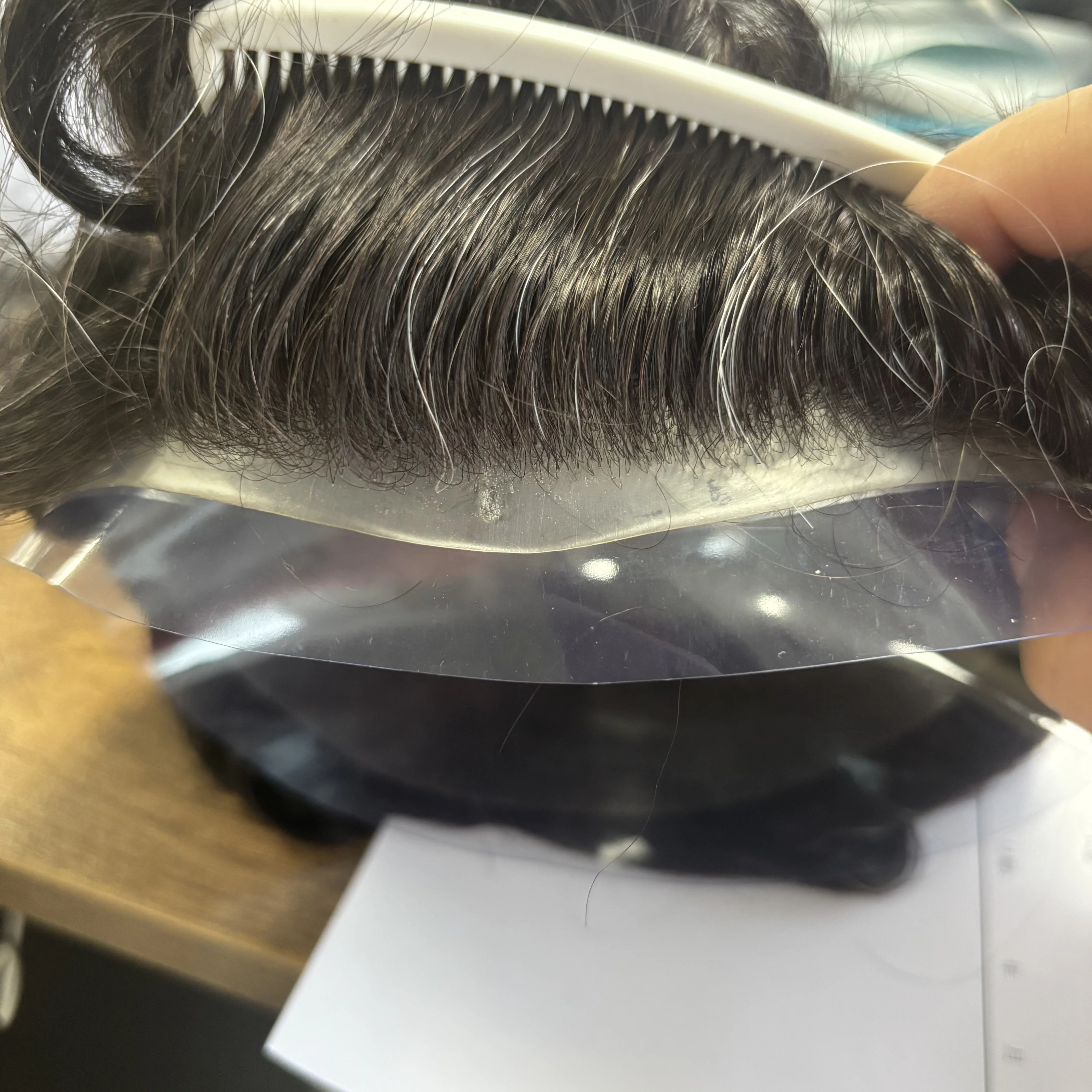 شعري طبيعي رمادي الرجال الشعر المستعار 100% ريمي الشعر البشري رجل الباروكات سوبر دائم كامل 0.06 مللي متر قاعدة الجلد 130 الكثافة 440 نظام الشعر #5