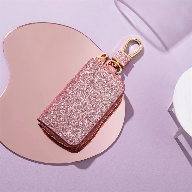 

PU Key Pouch Zipper Key Holder Organizer Car Key Bag Wallet Keychain Fashion Simple Case Bag Men Women Car Protect Cover