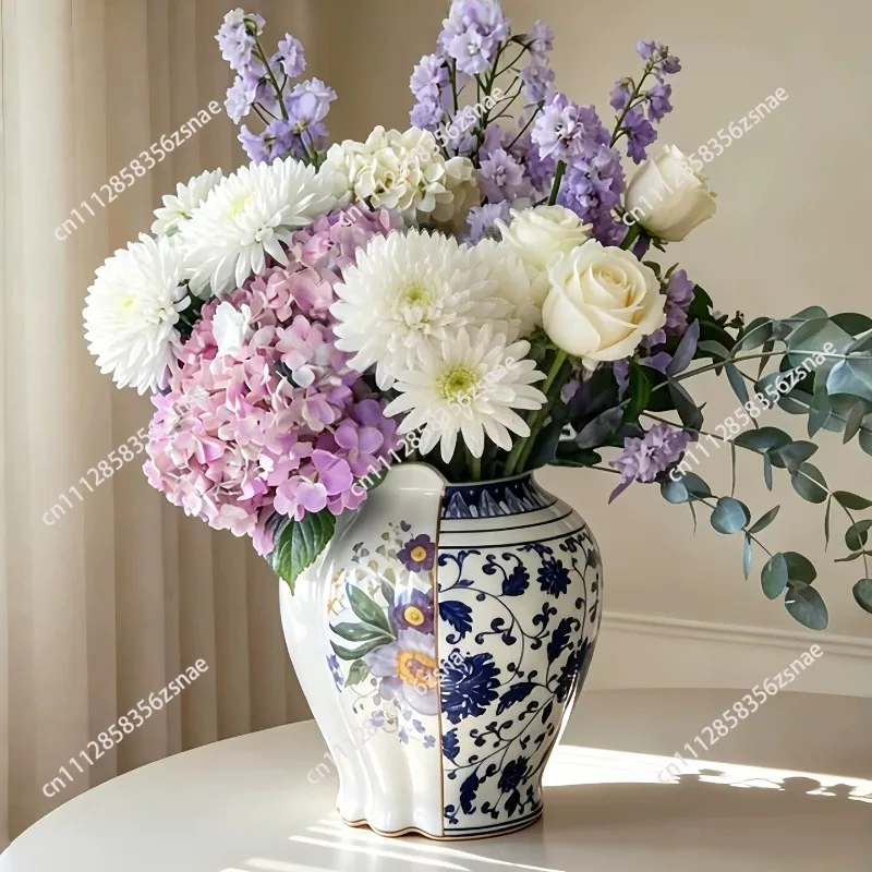 Christmas gift Chinese and Western vase emotional stability ornament living room flower arrangement ceramic retro premium