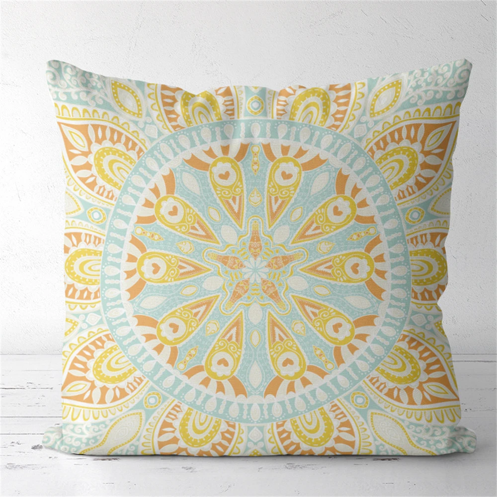 Mandala Flower Cushion Cover Mysterious Pattern Pillowcase Home Pillow Case Car Pillows Decorative For Living Room Sofa Cushions