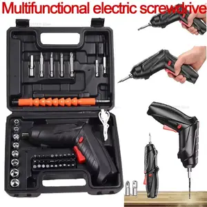 47pcs Rechargeable Electric Screwdriver Kit 3.6V Cordless Lithium Power Tool Set 1800mAh Battery Powered Portable Cordless