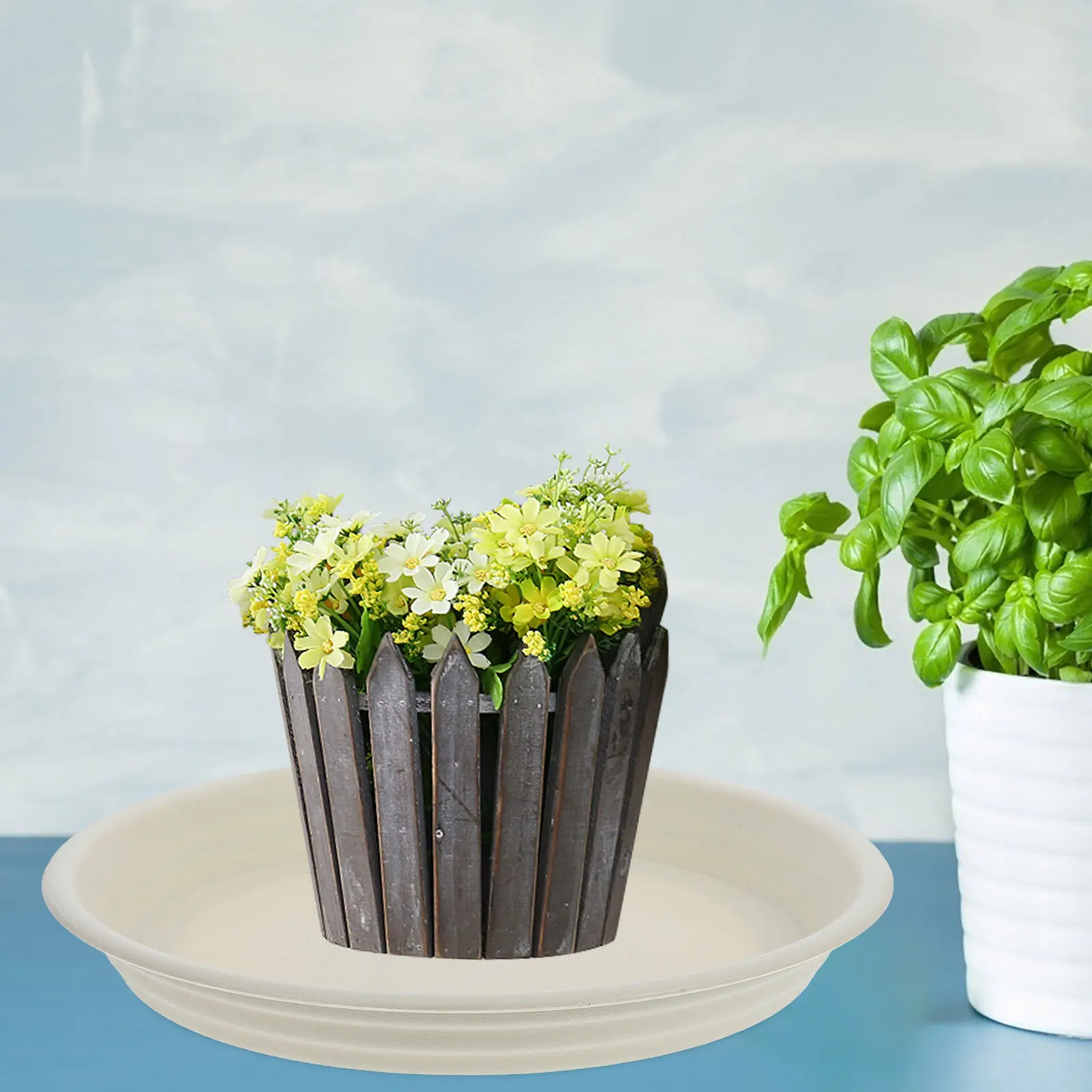 

4Pcs Round Plastic Flower Pot Base Thickened Drip Tray Water Catcher for Indoor Outdoor Plants Garden Pot Saucer Inner Diameter