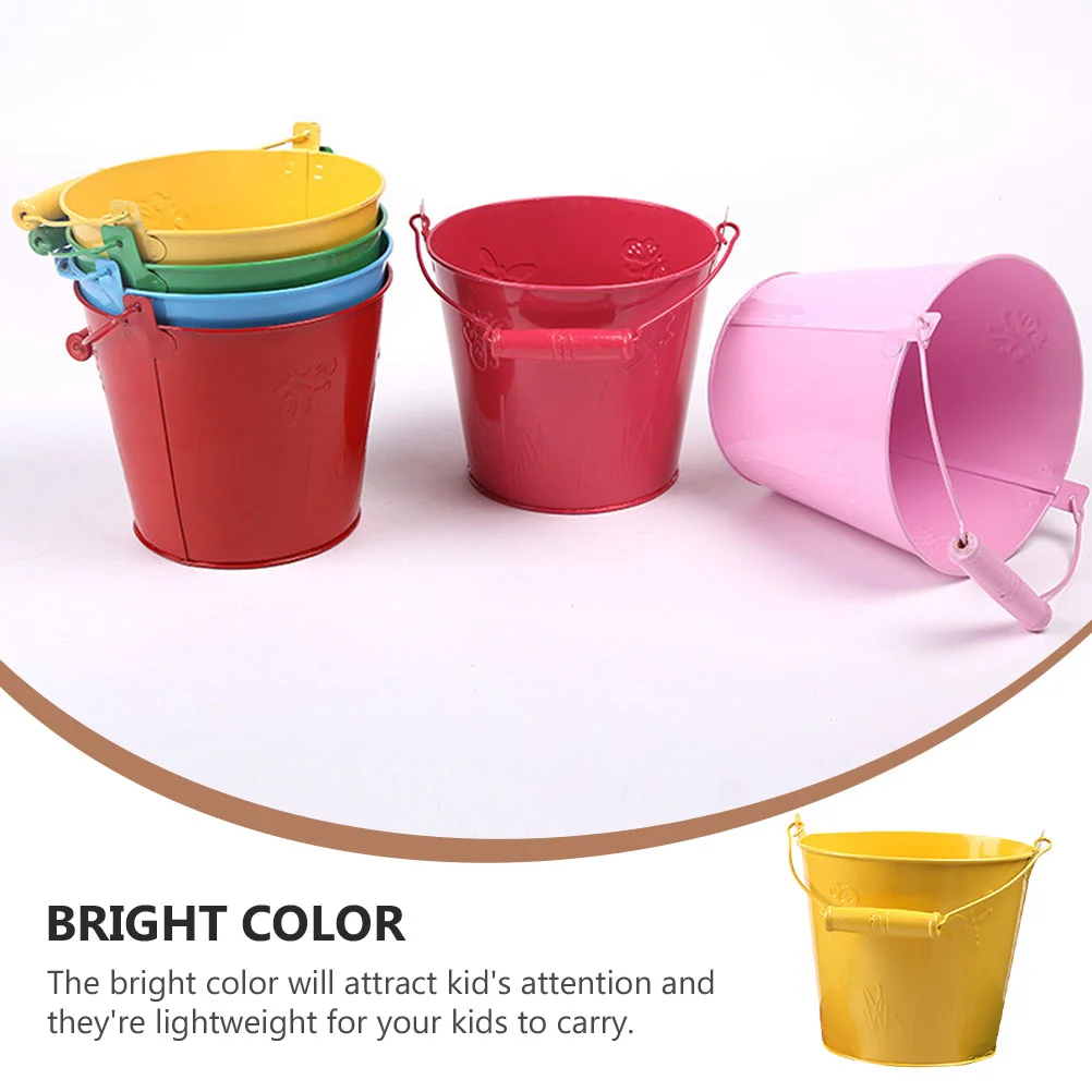 2 Pcs Beach Bucket Water Playthings Kids Toy Mini Child Sand Children’s Toys for Wooden Handle