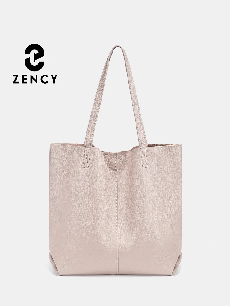 Zency Women's Large Capacity Handbag Natural Leather Shoulder Bag Designer Cowhide A4 Work Bag Shopper Underarm Bag Totes 2026