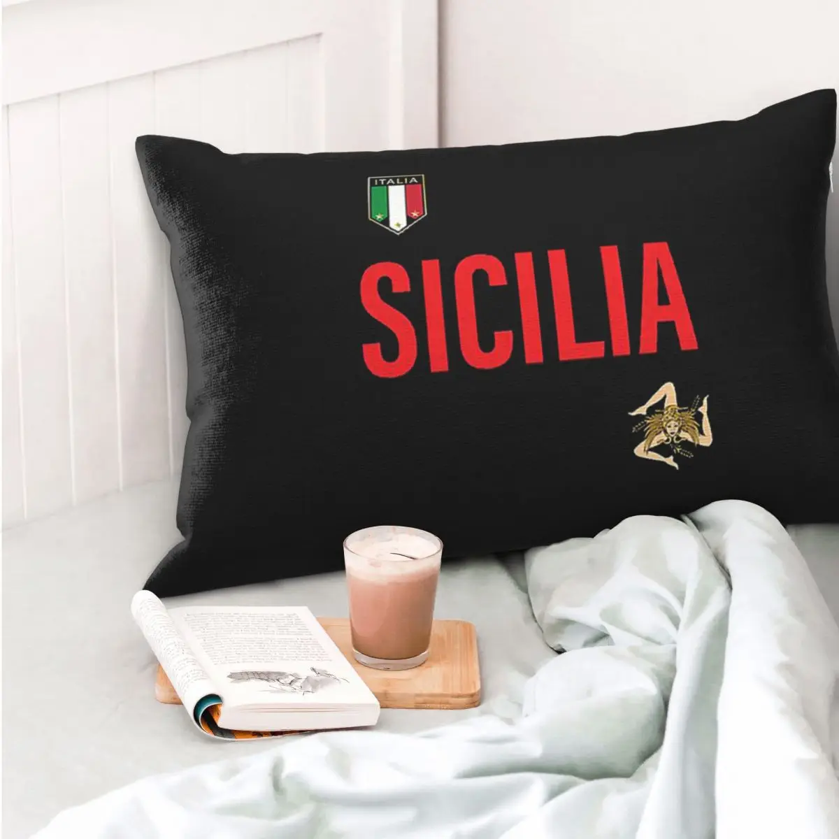 Sicily Jersey Rectangle Pillowcase Cushion Cover Decorative Bedroom Bed Home Comfort Throw Pillow