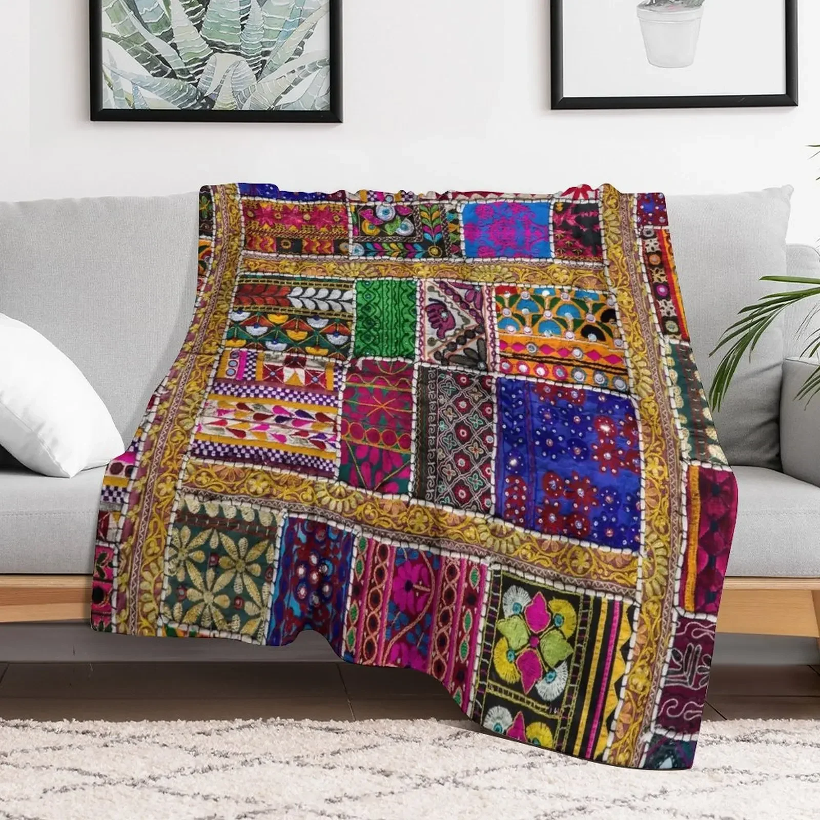 

patchwork Throw Blanket Plush Luxury Soft Plaid Blankets