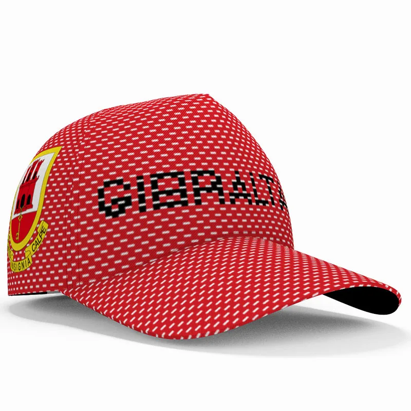 Gibraltar Baseball Cap 3d Free Custom Made Name Team Logo Gi Peaked Hat Gib Country Travel Fishing Nation Republic Flag Headgear