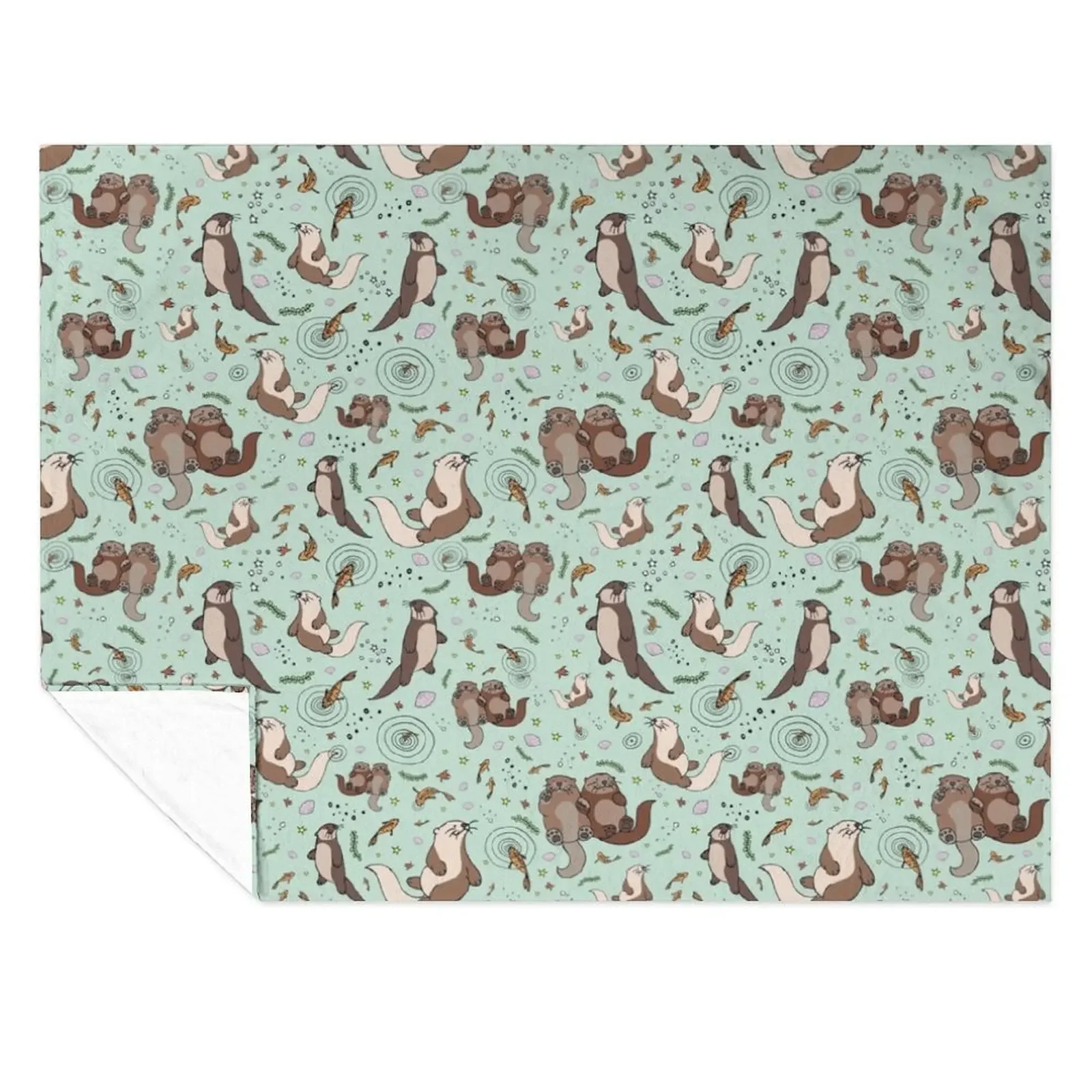 

Otters in Blue Throw Blanket Picnic Luxury Thicken Bed linens Winter beds Blankets