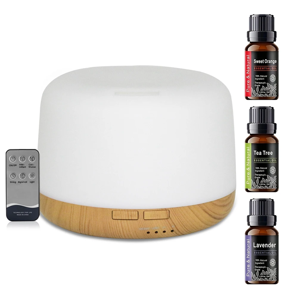 

Remote Control, Auto Shut-Off, 7 Colors 500ml Ultrasonic Aroma Diffuser & Humidifier