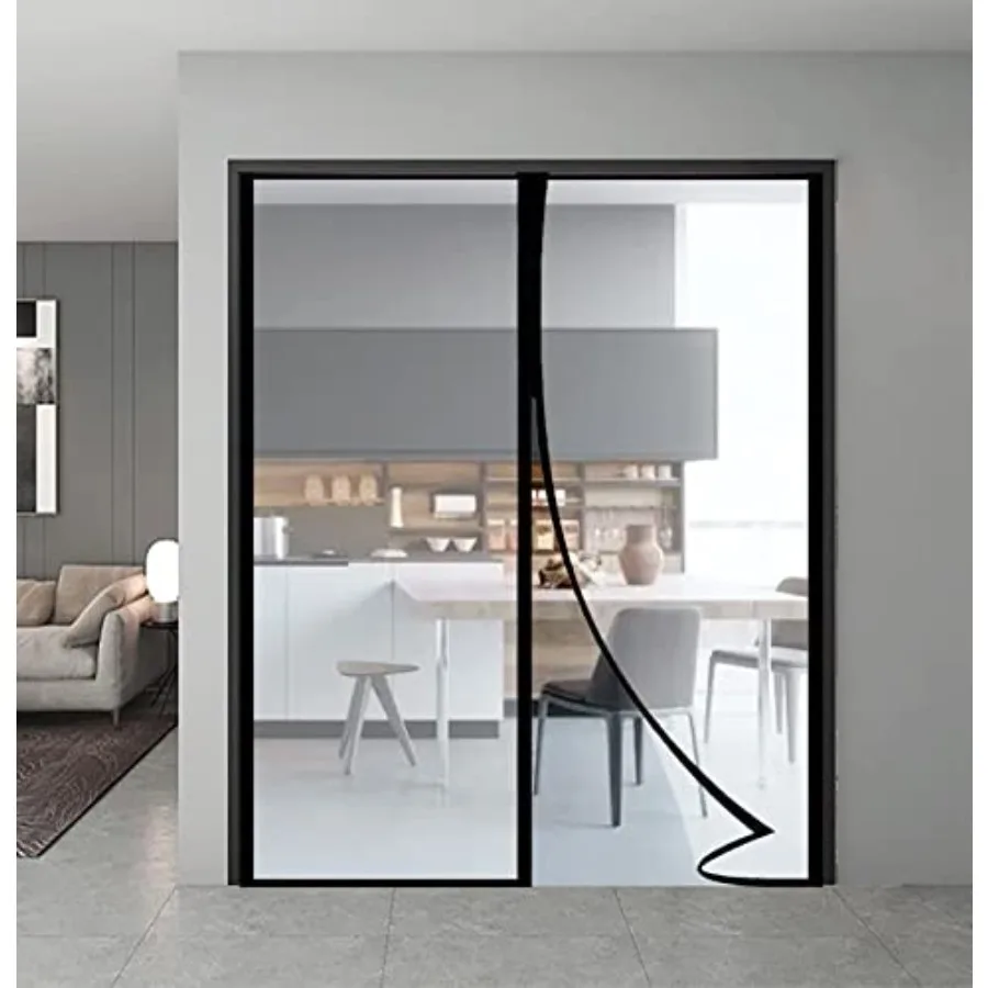 

Transparent Insulated Door Curtain Magnetic Thermal Door Cover Screen Door Self-Closing Privacy Magnetic Screen Door Hands Free