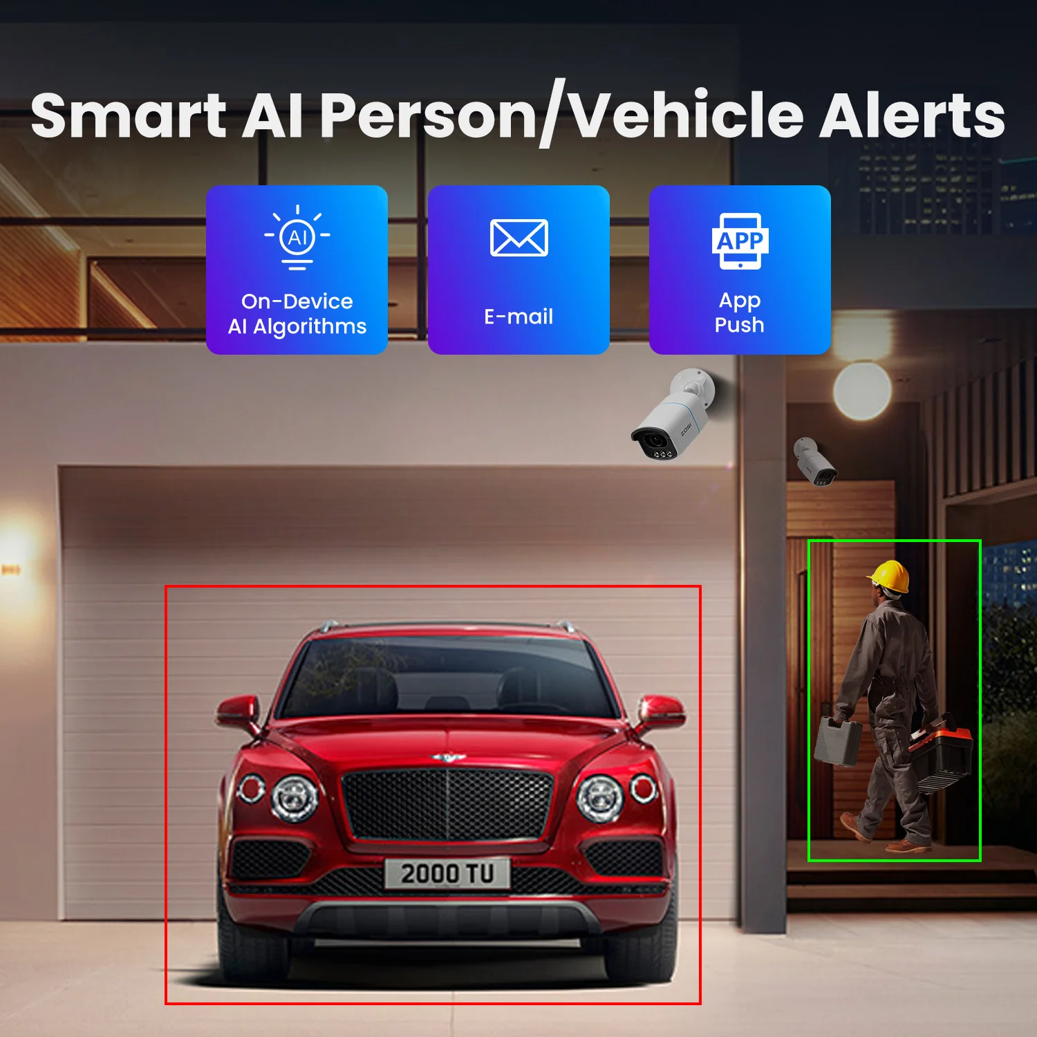 ZOSI 4K PoE Security Camera System 8MP/5MP C186 Aurora Lux Outdoor Indoor Wired IP Cams True Full Color Night Vision 8CH NVR Kit view 4