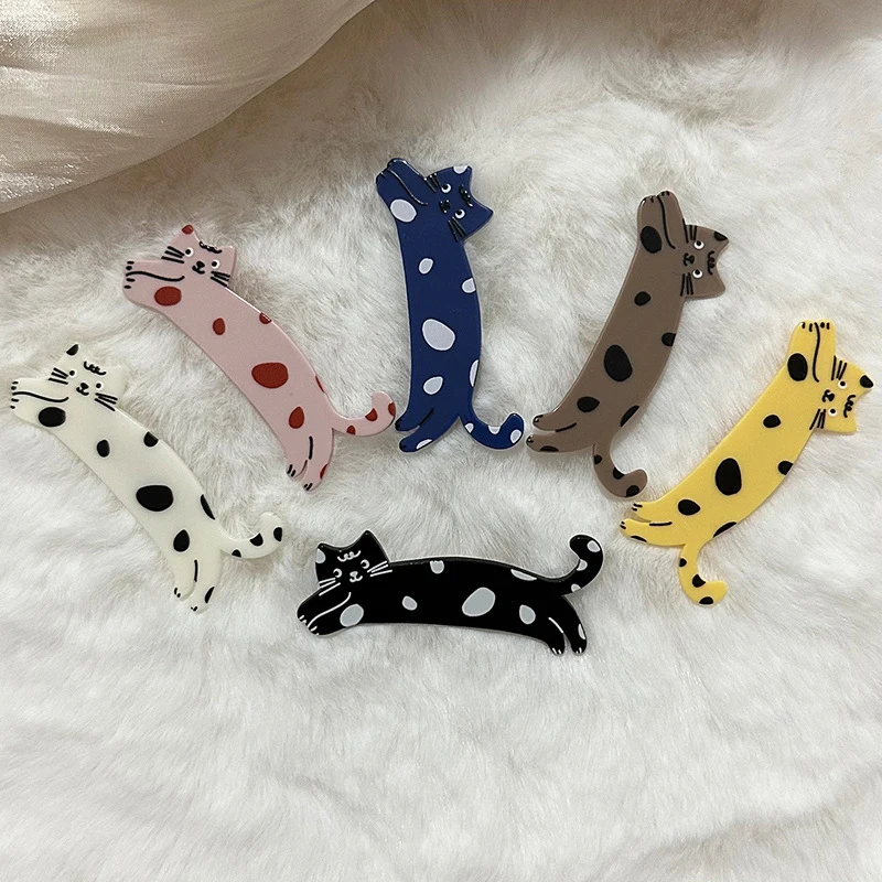 Cute Hair Clip For Spotted Cat BB Hair Claw Side Clips Women Girl Kids Child Hairpin Gift Hair Accessories Headwear Ornament