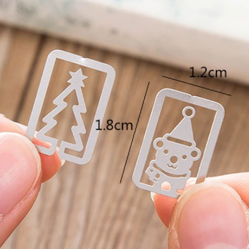 50 Pcs Mini Bookmark Metal Paper Clip Decor Book Note Decoration Binder Clip Stationery School Office Binder Clip