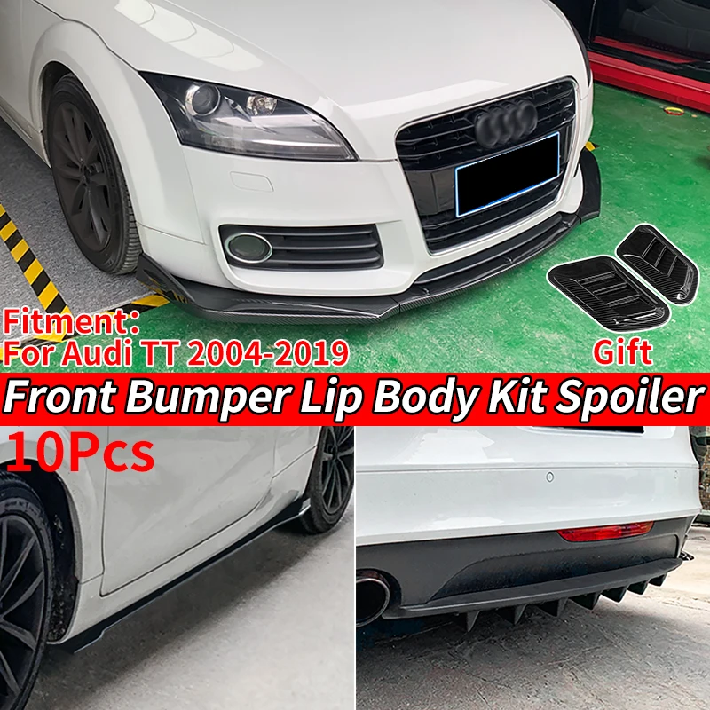 

Car For Audi TT TTS TTRS 2004-2019 Body Kit Front Bumper Lip Chin Spoiler Protector Side Skirts Rear Diffuser Accessories ABS