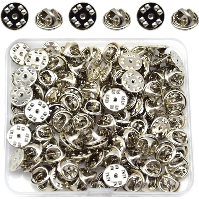 Metal Pin Back with Butterfly Clutch and Disc Base for Brooch Making Lapel Pins Name Badges Craft Jewelry and DIY Applications