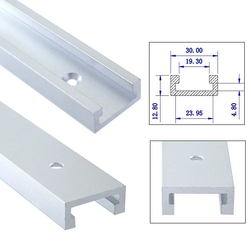 30 Type T-track T-slot Miter Track Jig Fixture Slot Connector Aluminum Alloy Woodworking Chute Rail Carpentry Tools 100-500mm