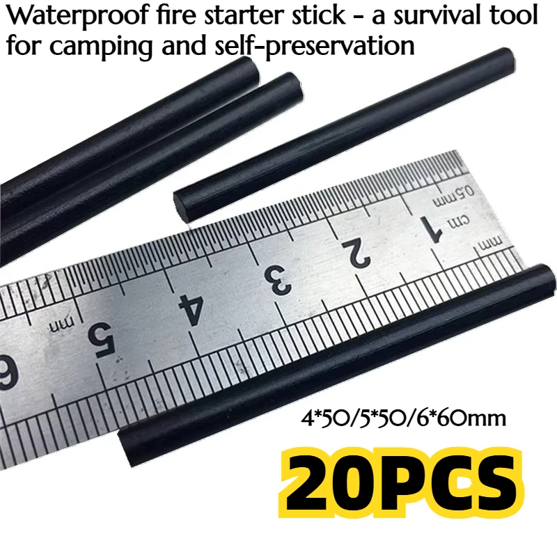 

20PCS Waterproof Fire Starter Stick Portable Easy-to-carry Emergency Survival Fire-making Equipment for Camping and Hiking.