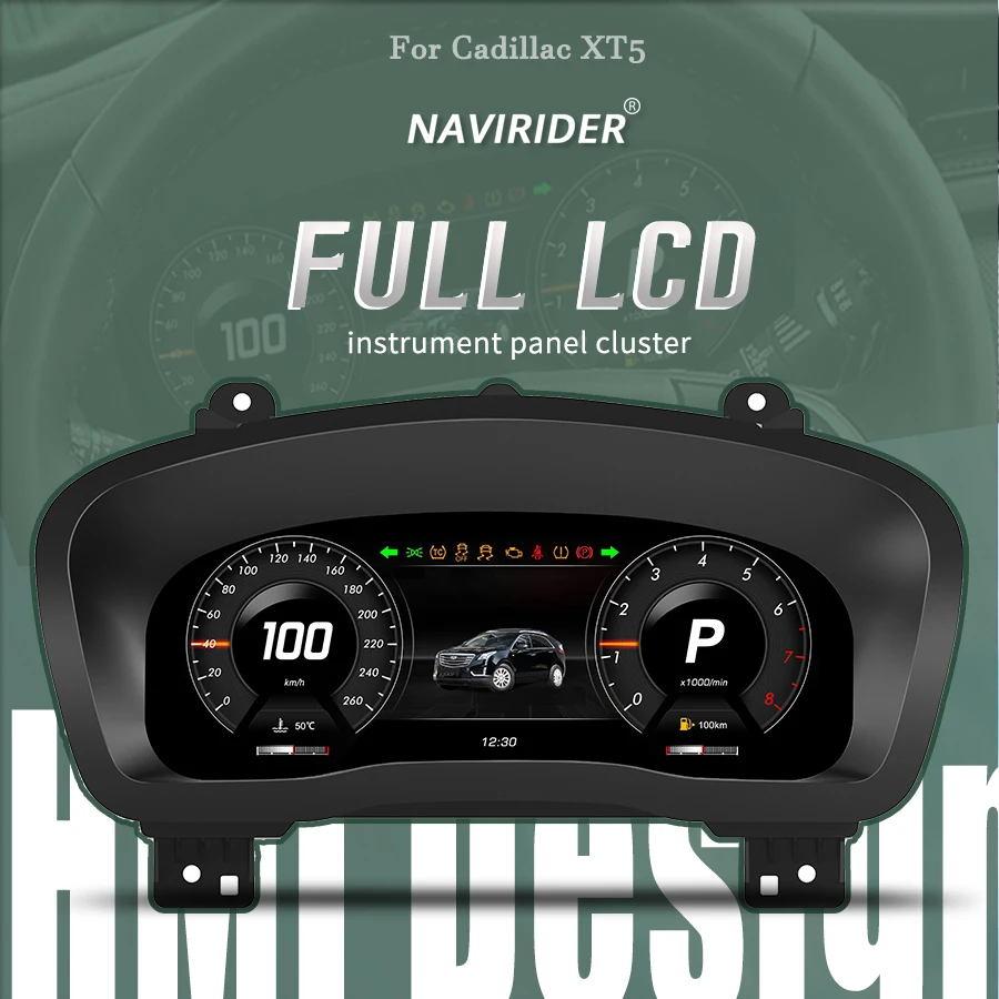 12.3 بوصة لكاديلاك XT5 XT6 2016-2023 سيارة الرقمية العنقودية LCD لوحة القيادة السيارات متر ترقية الظاهري قمرة القيادة عداد السرعة العرض