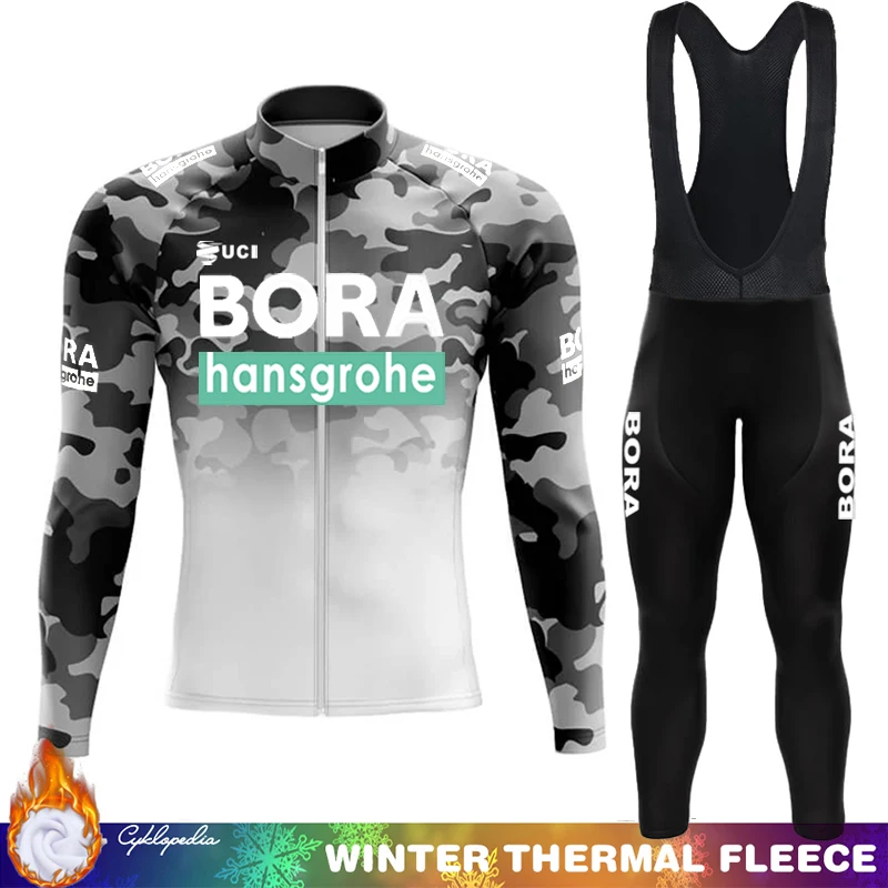 

Mens Cycling Clothes Thermal Jersey UCI BORA Clothing Men 2025 Winter Fleece Man Jumper Long Sleeve Retro Bib Bicycles Termal