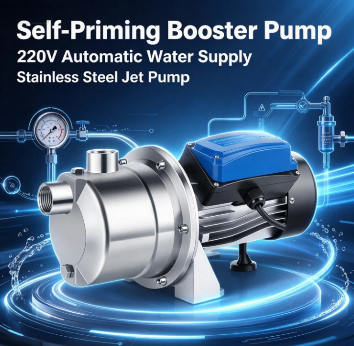 Household Water Pressure Booster Self-Priming Pump Portable  Lifting Machine For Tap Water Deep Well Pressurization Domestic