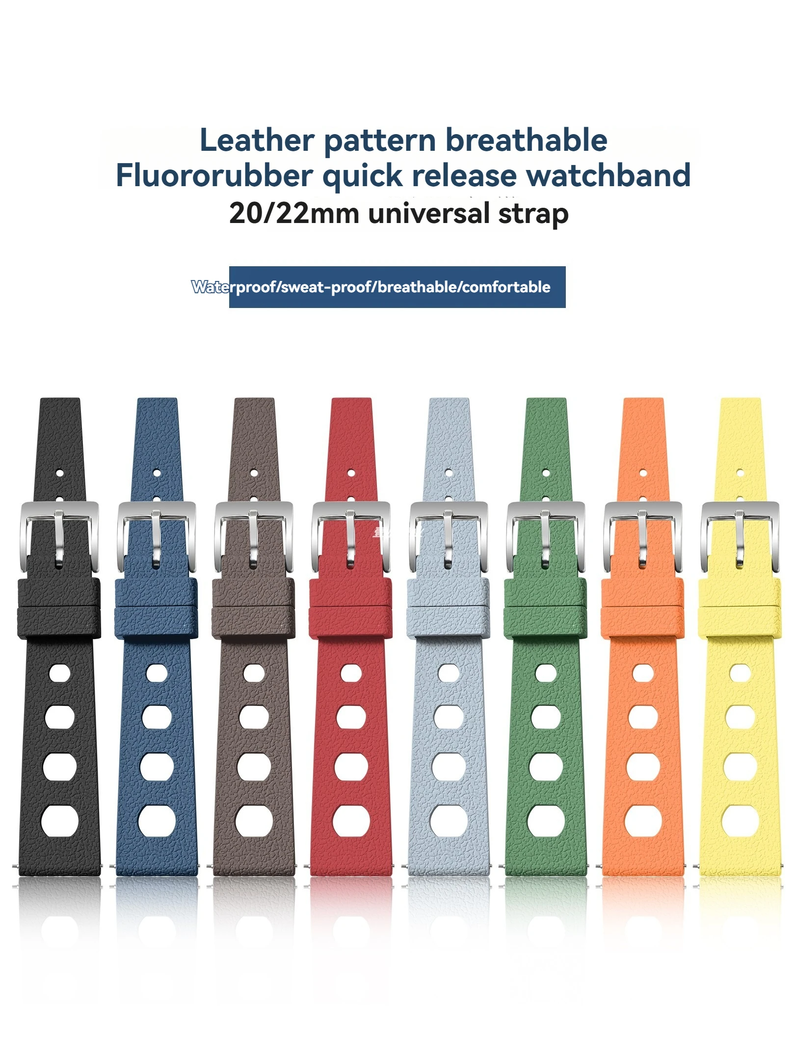 

Ремешок из тропического фторкаучука для Omega Tudor Seiko, быстросъемный ремешок для часов 20 мм 22 мм, новый ремешок FKM в тропическом стиле, ремешок для умных часов