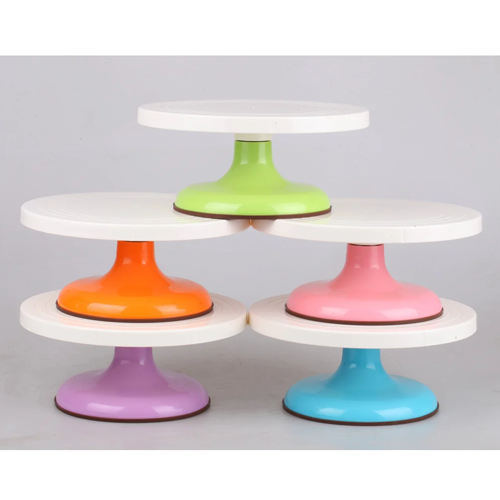 

Cake Turntable Pink Round Shape Manual Rotating DIY Baking Supplies Mounting Pattern Cake Decorating Tool for Bakery Home