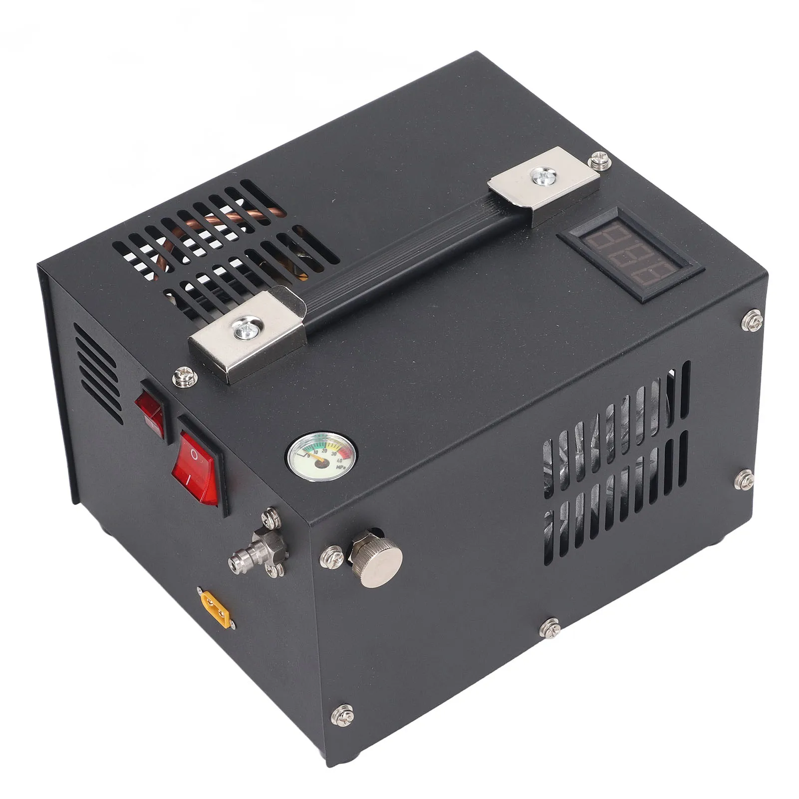 4500Psi PCP Air Compressor 12V Safe 30mpa Reusable Real Time Temperature Display PCP Air Compressor with Fan Cooling for Gun