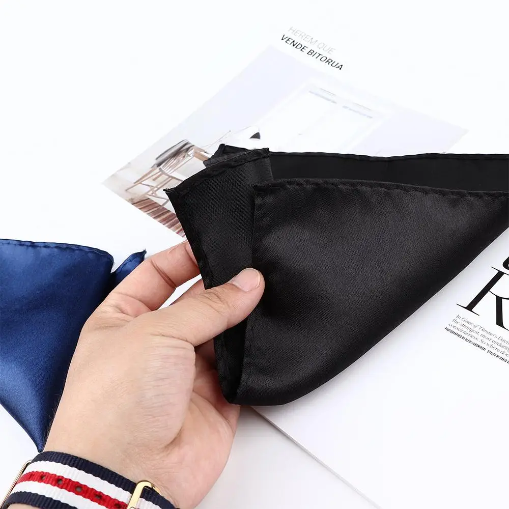 

Chic Party Solid Formal Suit Plain 15 Color Pocket for Wedding Dress Party Square Solid Pocket Square Hanky Silk Handkerchief