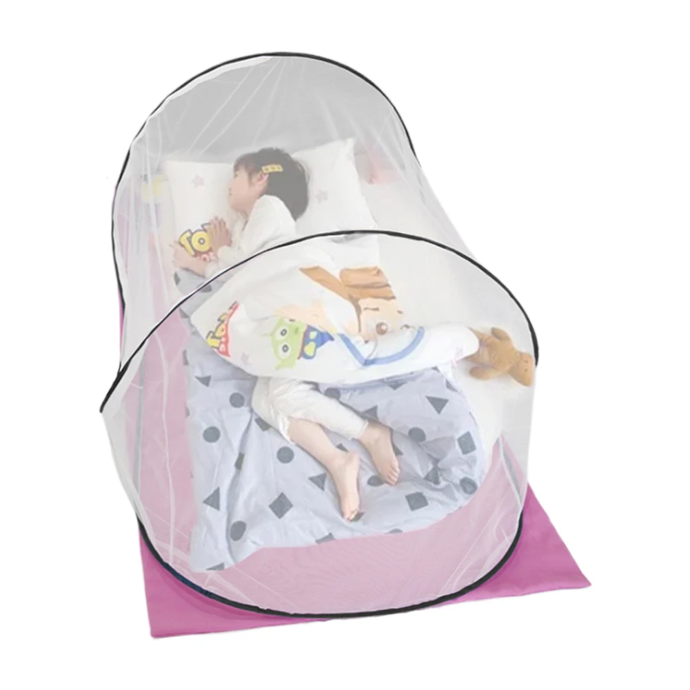 Portable Pop-Up Foldable Mosquito Net Trip Single Bed Tent with Zipper Dormitory Outdoor Camping Mosquito Net for Bed Wild Trips