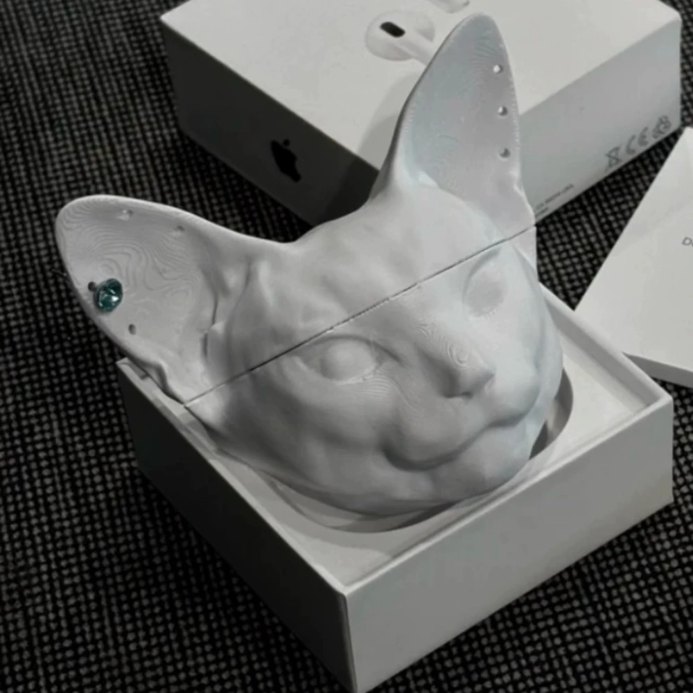 Earphone Case Customized for AirPods 4/pro2/pro3/ 3D Printing Headphone Protection Shell Cute Cat Bluetooth Earphone Storage Bag view 5