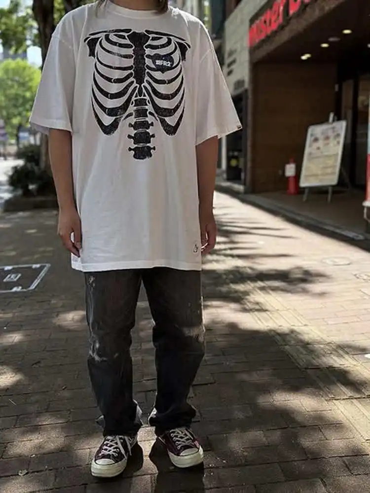 

Waed Bone Garment Dye Tirt ort Sve American Sle oulder Drop Outfit Cotton Breathable Summer T-irt for Teens
