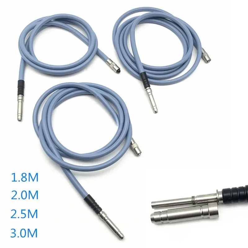 Endoscop Cable 1.8m-3m Silicone Fiber Optical Light Source Microscope Guide Interface
