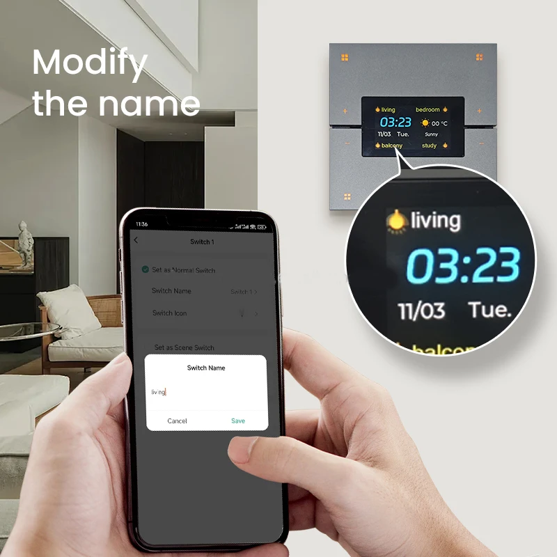 STLF Smart 4-in-1 لـ Tuya Zigbee 3.0 Scene Switch شاشة 1.9 بوصة 4-Gang Curtain Dimmer تعمل مع Google Alexa Acrylic