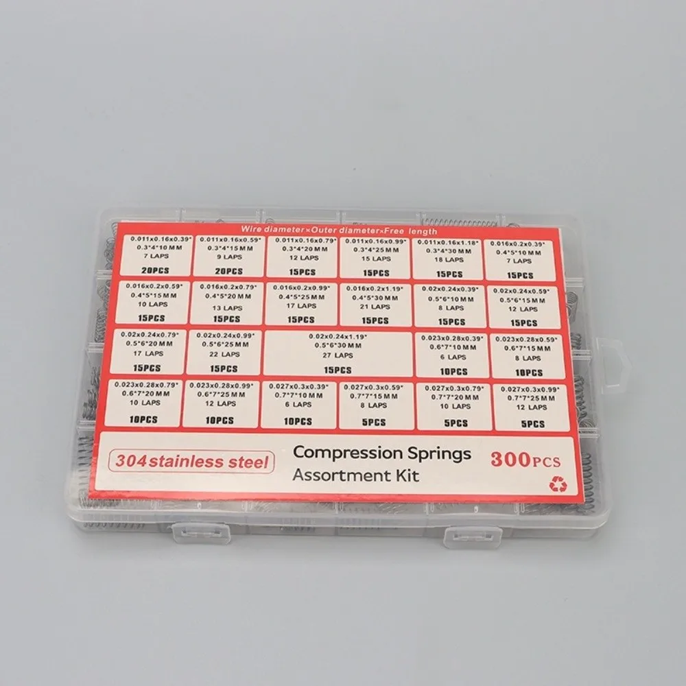 300PCS/box Tension Spring Compression Spring Assortment Kit with 23 Sizes DIY Tools Compression Spring Kit Hardware