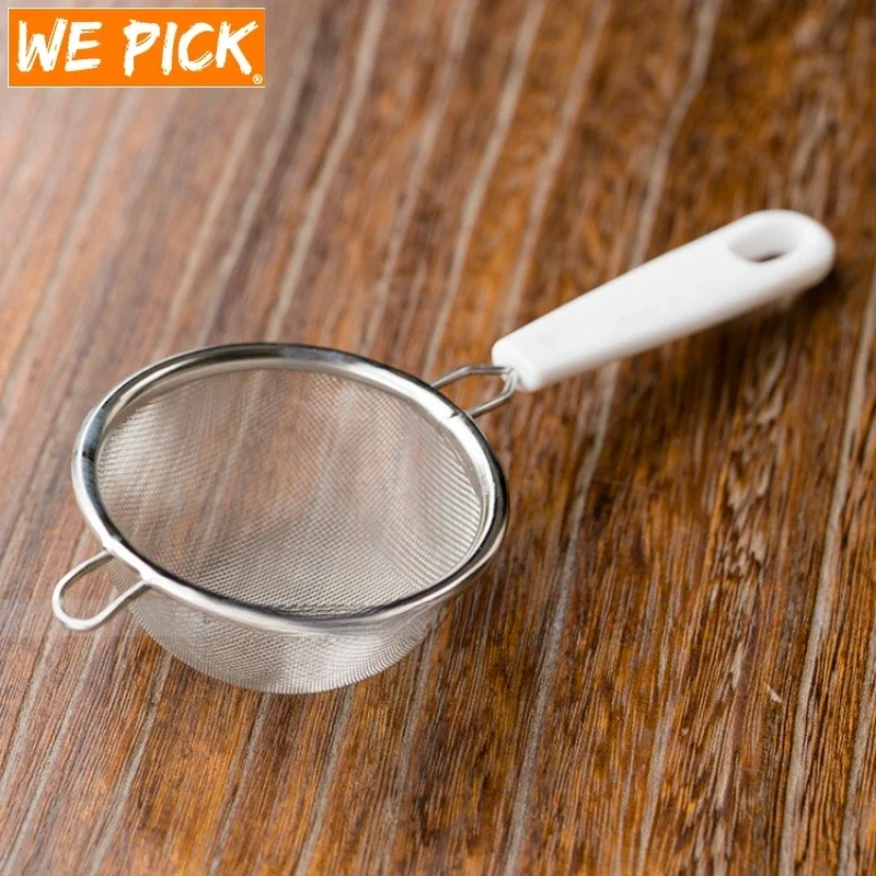 WePick Baking Stainless Steel Small Colander Fine Mesh Oil Strainer Multi-function Filter Mesh Flour Sifter Kitchen Baking Tools