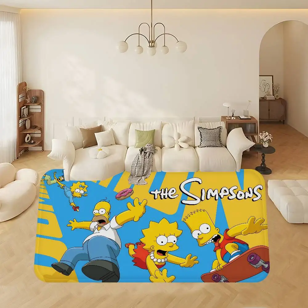 Cartoon T-The S-Simpsons Entrance Door Mat Washable Non-Slip Living Room Sofa Chairs Area Mat Kitchen Welcome Doormat