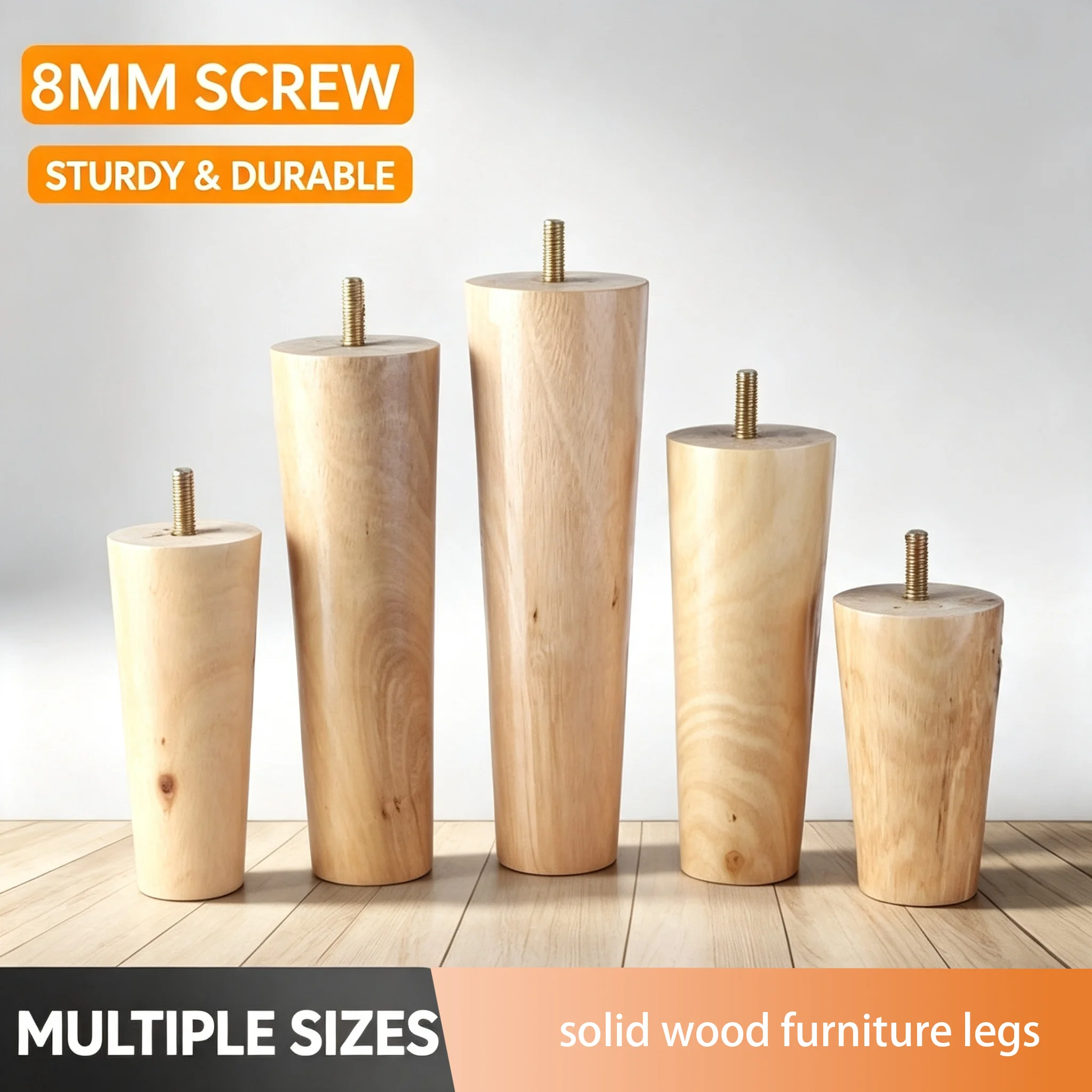 Adirondack Chair Wood - 4Pcs Solid Wood Furniture Legs, Natural