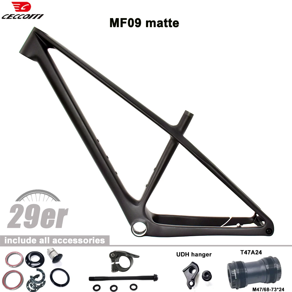 

CECCOTTI Новое поступление MF09 29er MTB модель 12X148 Boost UDH вешалка Полный скрытый кабель Дизайн рамы горного велосипеда