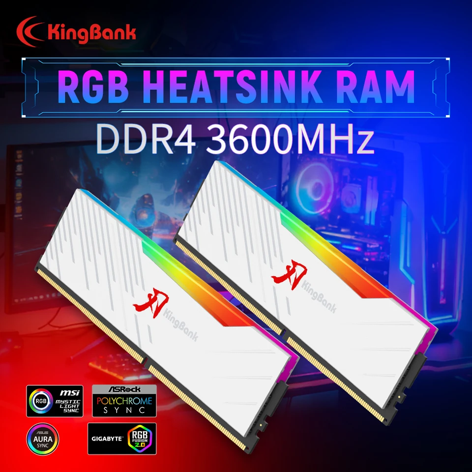 KingBank DDR4 3600MHz 16GB RGB RAM Kit